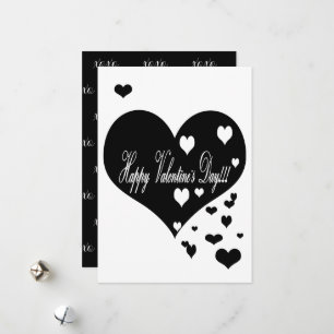 Lovely  Black and White Hearts XOXO   Holiday Card