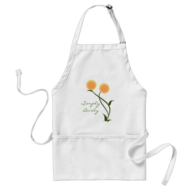 Lovely Blooms Apron, Orange Standard Apron (Front)