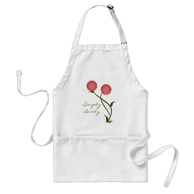Lovely Blooms Apron, Red Standard Apron (Front)