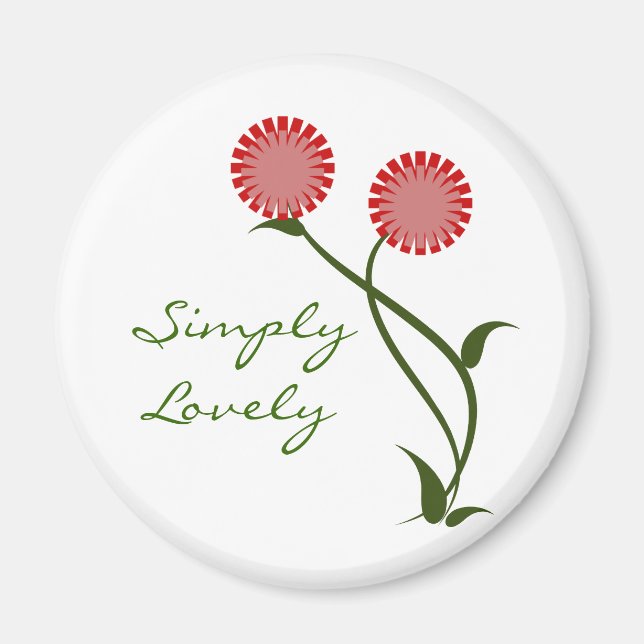 Lovely Blooms Magnet, Red Magnet (Front)
