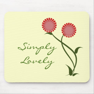 Lovely Blooms Mousepad, Red Mouse Pad