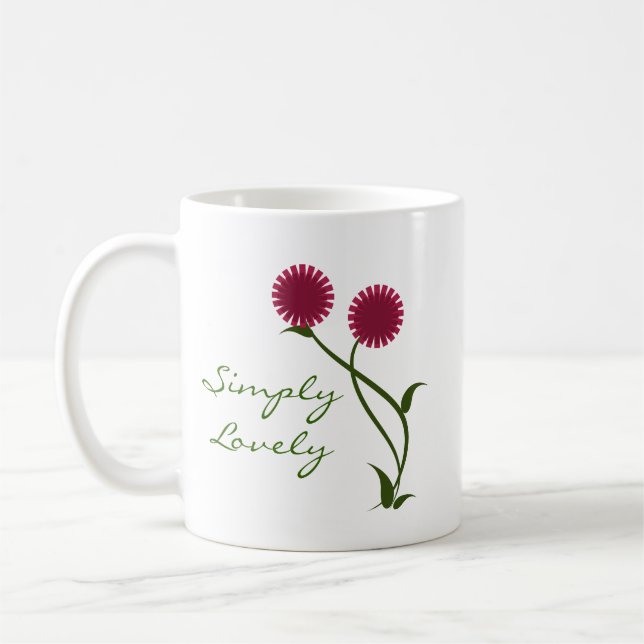 Lovely Blooms Mug, Fuchsia Coffee Mug (Left)