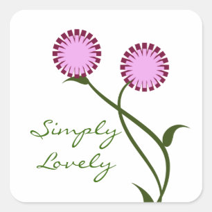 Lovely Blooms Square Stickers, Lavender Sticker