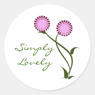 Lovely Blooms Stickers, Lavender Classic Round Sticker