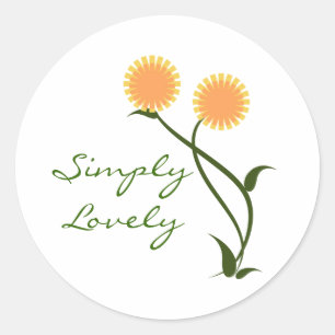 Lovely Blooms Stickers, Orange Classic Round Sticker