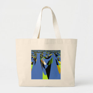 Lovely Blue African Tribal Motif Pattern Art Print Large Tote Bag