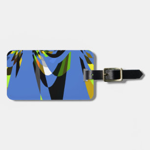 Lovely Blue African Tribal Motif Pattern Art Print Luggage Tag