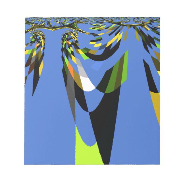 Lovely Blue African Tribal Motif Pattern Art Print Notepad (Front)