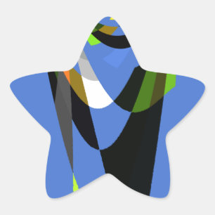Lovely Blue African Tribal Motif Pattern Art Print Star Sticker