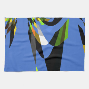 Lovely Blue African Tribal Motif Pattern Art Print Tea Towel
