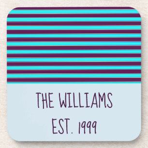 Lovely Blue and Purple Stripes Coaster
