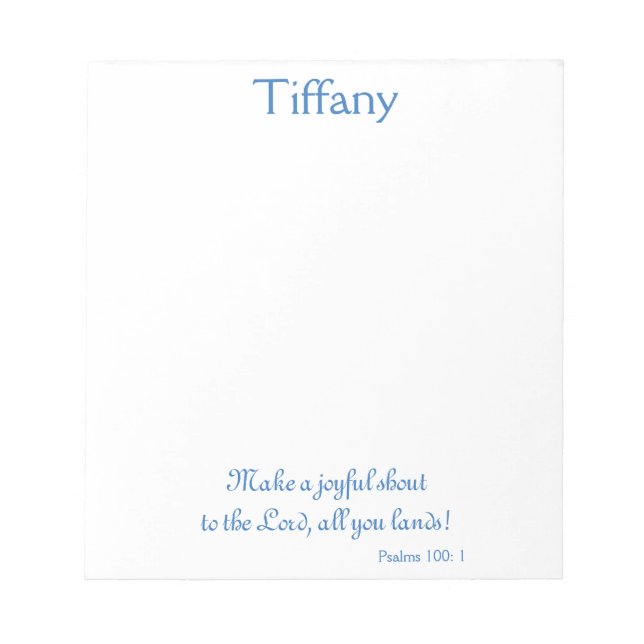 Lovely blue and white scripture notepad (Front)