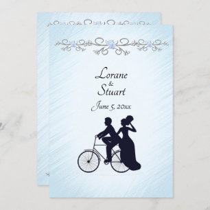 Lovely Blue Bicycle Theme Wedding Invitation