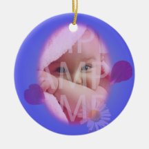 lovely blue flower petals photo frame baby birth