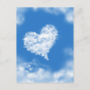Lovely blue heaven heart shaped sky healing love postcard
