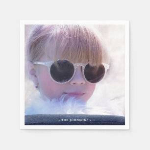 Lovely Blue Merry Christmas Paper Napkins