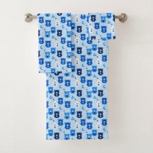 lovely Blue Teddy Bear Kids Towel Set