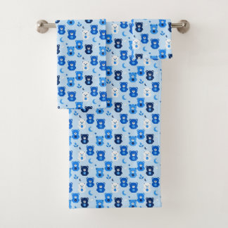 lovely Blue Teddy Bear Kids Towel Set