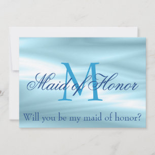 Lovely blue Will you be my maid of honour Proposal Invitation