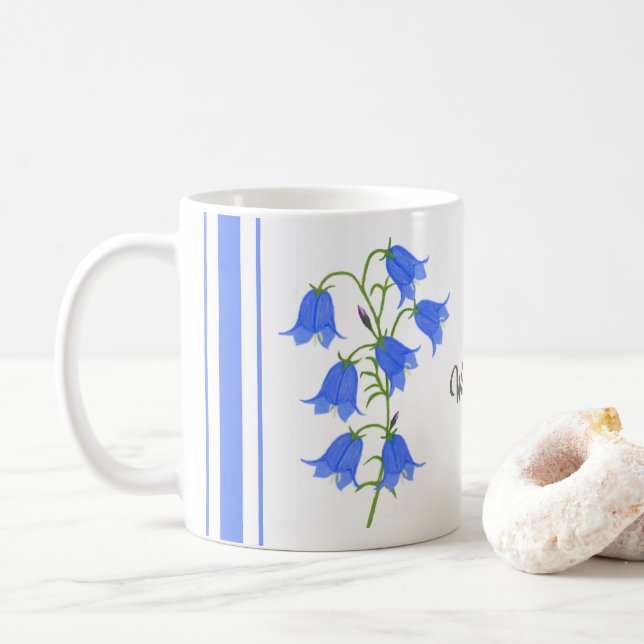 Lovely Bluebells Classic Mug With Text (With Donut)