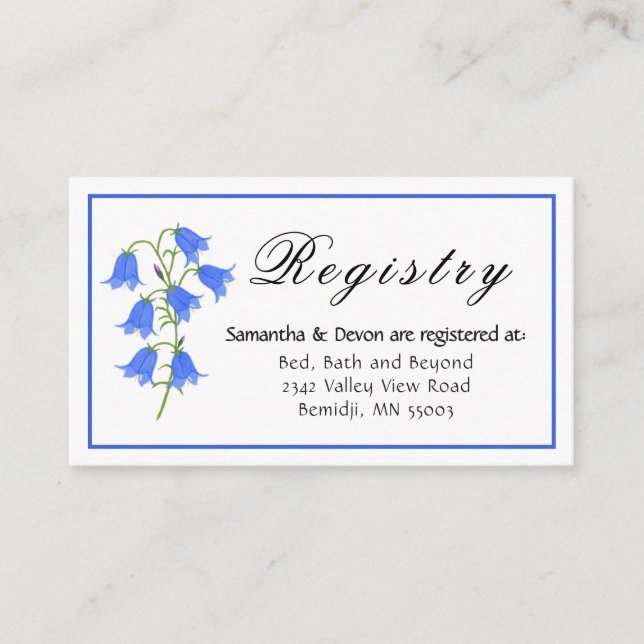 Lovely Bluebells Wedding Enclosure Card (Front)