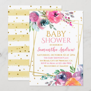 Lovely Blush Floral Delicate Girl Baby Shower Invitation