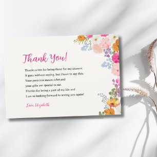 Lovely Bohemian Meadow Bridal Shower Thank You Card