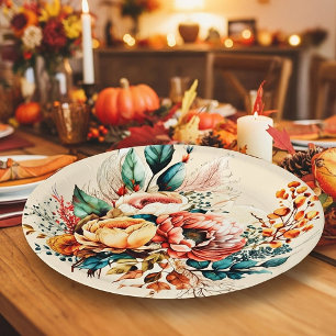 Lovely boho fall bouquet paper plate
