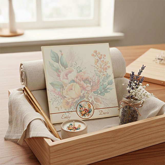 Lovely boho fall bouquet personalised notepad (Creator Uploaded)