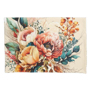 Lovely boho fall bouquet pillowcase