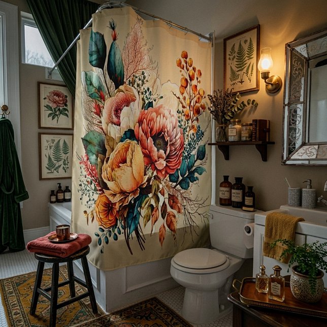 Lovely boho fall bouquet shower curtain (Creator Uploaded)