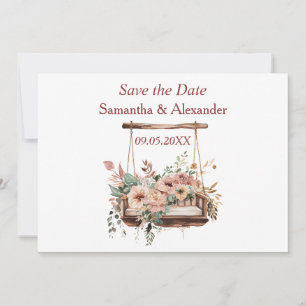 Lovely Boho Garden Swing Floral Save the Date