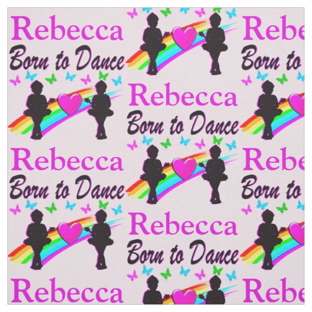 LOVELY BORN TO DANCE PERSONALIZED BALLET FABRIC (Swatch)