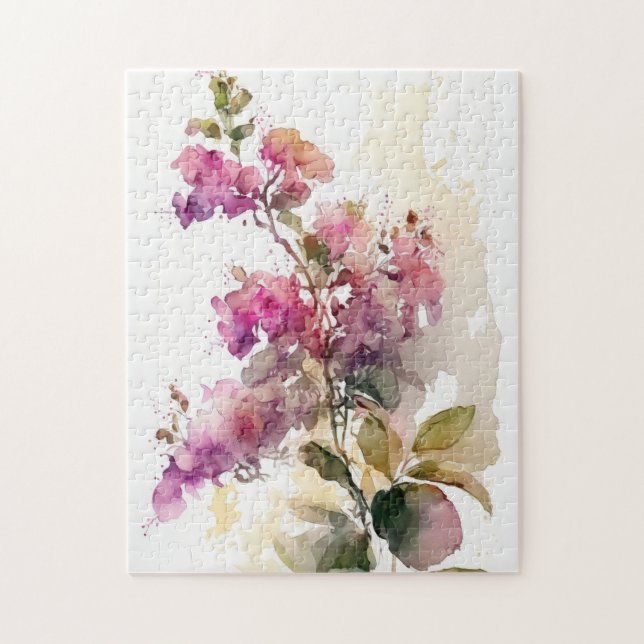 Lovely Bougainvillea Watercolor Jigsaw Puzzle (Vertical)