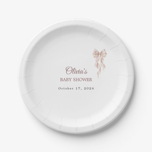 Lovely Bow Paper Plate (Front)