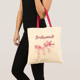 Lovely Bridesmaid Pink Mason Jars Tote Bag