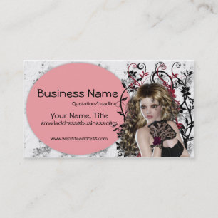 Lovely Brown Haired Lady 3- Fantasy Business Cards