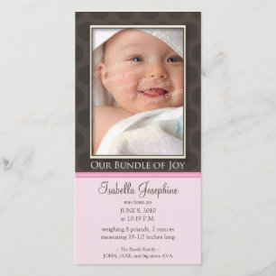 Lovely Bundle of Joy Birth Announcement :: pink