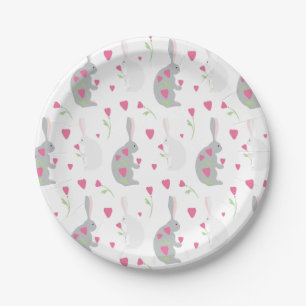 Lovely bunnies. paper plate