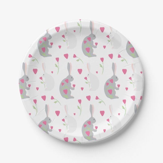 Lovely bunnies. paper plate (Front)