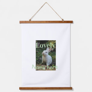 Lovely bunny rabbit pet photo name green pastel  hanging tapestry