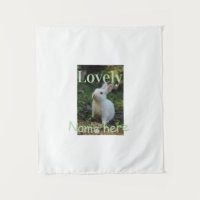 Lovely bunny rabbit pet photo name green pastel
