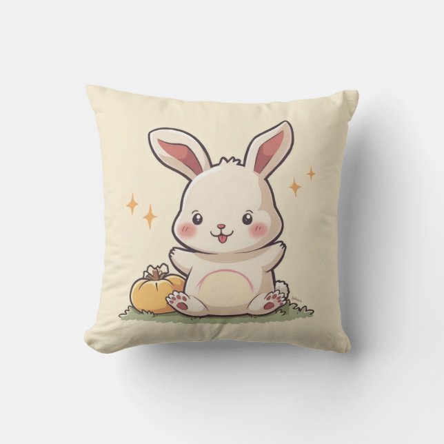 Lovely bunny Throw Pillow (Front)