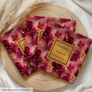 Lovely Burgundy Gold Wedding Dinner Napkins Guests