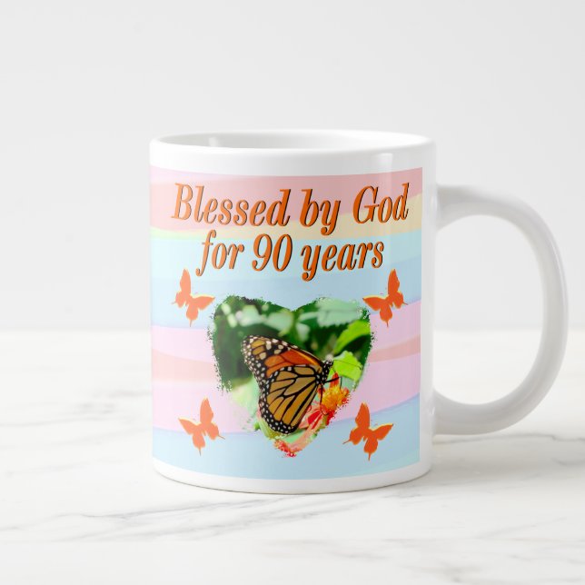 LOVELY BUTTERFLY 90TH BIRTHDAY PRAYER MUG (Right)