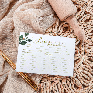 Lovely Calligraphy Bridal Shower Recipe Cards