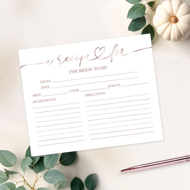 Lovely Calligraphy Bridal Shower Recipe Cards (Creator Uploaded)