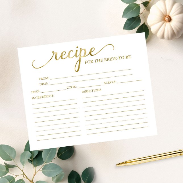 Lovely Calligraphy Bridal Shower Recipe Cards (Creator Uploaded)