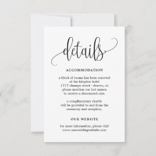 Lovely Calligraphy EDITABLE COLOR Details Card LCC