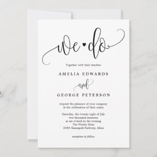 Lovely Calligraphy EDITABLE COLOR Invitation LCC
